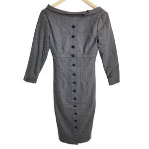 Marc Jacobs Gray Wool Retro Shift Dress